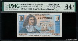 10 Francs Colbert Spécimen SAINT PIERRE E MIQUELON  1946 P.23s q.FDC