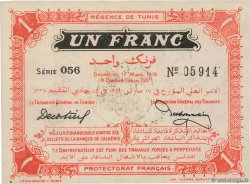 1 Franc TUNESIEN  1919 P.46a VZ+