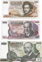 20, 50 et 100 Schilling Lot ÖSTERREICH  1984 P.148, P.149 et P.150