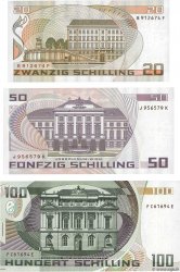 20, 50 et 100 Schilling Lot AUSTRIA  1984 P.148, P.149 et P.150 UNC