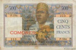 500 Francs COMORE  1963 P.04b MB