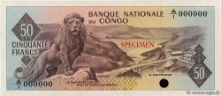 50 Francs Spécimen CONGO, DEMOCRATIC REPUBLIC  1962 P.005ct UNC-