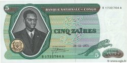 5 Zaïres RÉPUBLIQUE DÉMOCRATIQUE DU CONGO  1971 P.014a SPL