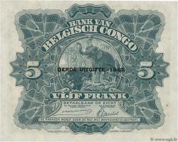 5 Francs BELGA CONGO  1943 P.13Aa SC+