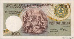 100 Francs BELGISCH-KONGO  1956 P.33b fVZ