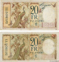20 Francs Lot DJIBUTI  1936 P.07b et P.07A MB