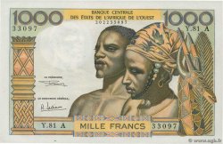 1000 Francs STATI AMERICANI AFRICANI  1969 P.103Af AU