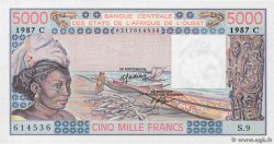 5000 Francs WEST AFRIKANISCHE STAATEN  1987 P.308Cm fST+