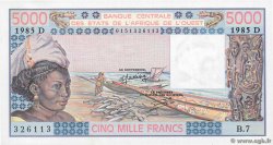 5000 Francs STATI AMERICANI AFRICANI  1985 P.407Df AU+