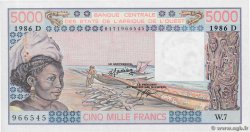 5000 Francs ESTADOS DEL OESTE AFRICANO  1986 P.407Dg SC+