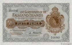 50 Pence ISOLE FALKLAND  1969 P.10a q.FDC