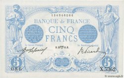 5 Francs BLEU FRANKREICH  1915 F.02.26 fST