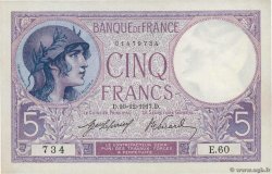 5 Francs FEMME CASQUÉE FRANCE  1917 F.03.01 SPL