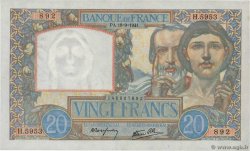 20 Francs TRAVAIL ET SCIENCE FRANCE  1941 F.12.18 pr.SPL
