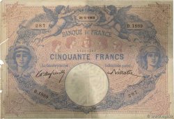 50 Francs BLEU ET ROSE FRANKREICH  1900 F.14.12 fSGE