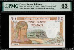 50 Francs CÉRÈS modifié FRANCE  1939 F.18.22 UNC-