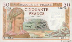 50 Francs CÉRÈS modifié FRANCE  1939 F.18.29 TTB