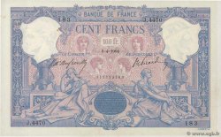 100 Francs BLEU ET ROSE FRANCIA  1906 F.21.20 MBC