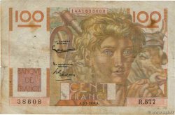 100 Francs JEUNE PAYSAN filigrane inversé FRANCE  1954 F.28bis.04 F-