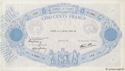 500 Francs BLEU ET ROSE modifié FRANCE  1940 F.31.56 TTB