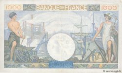 1000 Francs COMMERCE ET INDUSTRIE FRANCIA  1941 F.39.04 BC+