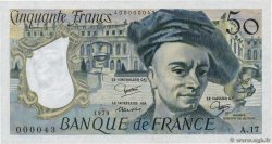 50 Francs QUENTIN DE LA TOUR Petit numéro FRANCIA  1979 F.67.05A17 AU