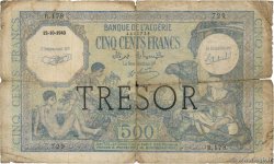 500 Francs ALGÉRIE FRANKREICH  1943 VF.09.01 GE