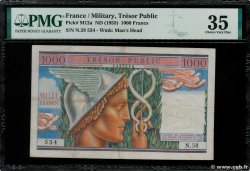 1000 Francs TRÉSOR PUBLIC FRANCIA  1955 VF.35.01 q.SPL
