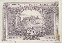 25 Centimes violet MONACO  1920 P.02a SPL