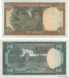 5 et 10 Dollars Lot RODESIA  1979 P.40a et P.41a EBC+