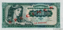 500 Dinara Spécimen YUGOSLAVIA  1963 P.074s q.FDC