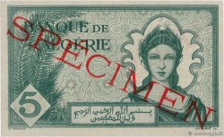 5 Francs Spécimen ALGÉRIE  1942 P.091s SPL