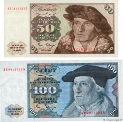 50 et 100 Deutsche Mark Lot ALLEMAGNE FÉDÉRALE  1980 P.33d et P.34d