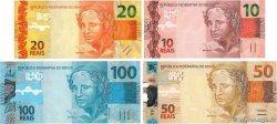 10 au 100 Reais Lot BRAZIL  2010 P.254 au P.257 UNC