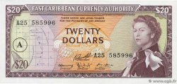 20 Dollars CARAÏBES  1965 P.15h
