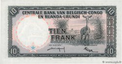 10 Francs BELGA CONGO  1959 P.30b FDC