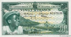 20 Francs CONGO BELGA  1957 P.31 q.FDC