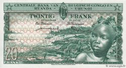 20 Francs BELGISCH-KONGO  1957 P.31 fST+