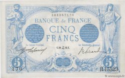 5 Francs BLEU FRANKREICH  1916 F.02.46 VZ+