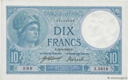 10 Francs MINERVE FRANCIA  1918 F.06.03 EBC