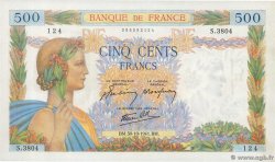500 Francs LA PAIX FRANCIA  1941 F.32.23 q.FDC