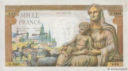 1000 Francs DÉESSE DÉMÉTER FRANCE  1943 F.40.23 UNC-