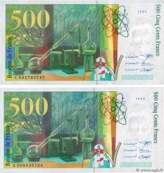 500 Francs PIERRE ET MARIE CURIE Lot FRANCIA  1994 F.76.01/02 q.FDC
