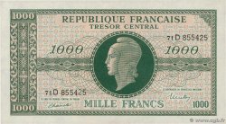 1000 Francs MARIANNE THOMAS DE LA RUE FRANCIA  1945 VF.13.01 AU+