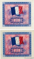 2 Francs DRAPEAU Lot FRANCIA  1944 VF.16.01/02 FDC