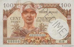 100 Francs TRÉSOR PUBLIC Spécimen FRANKREICH  1955 VF.34.00S fVZ