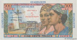 5 NF sur 500 Francs Pointe-à-Pitre GUADELOUPE  1960 P.42 SC+