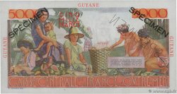 5000 Francs Schoelcher Spécimen FRENCH GUIANA  1946 P.26s UNC-