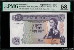 50 Rupees Remplacement MAURITIUS  1967 P.33cr fST