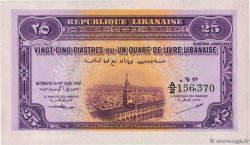 25 Piastres LIBAN  1942 P.036  NEUF